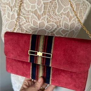 Elegant Red Velvet Clutch Vintage